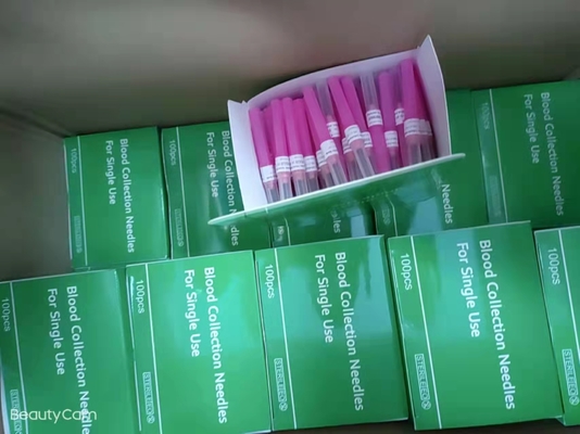 Aguja disponible azulverde 18g-23G de la colección de la sangre del rosa de Steriled