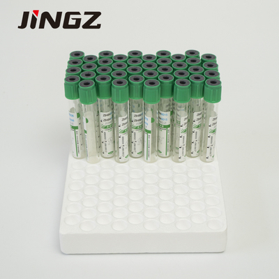 Plástico del vidrio del casquillo 2-10ml del verde del tubo de la colección de la muestra de sangre del tubo de la heparina del litio