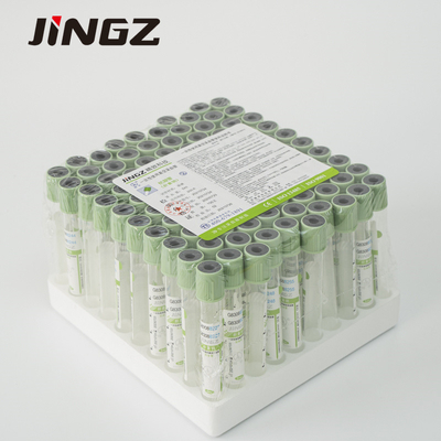 Plástico verde claro del vidrio del tubo 2-10ml de la colección de la muestra de sangre de la heparina del sodio