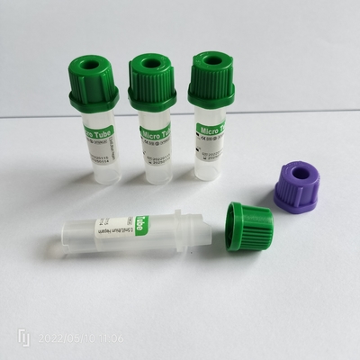 Tubo micro 0.25ml-1ml de la colección de la sangre el periférico verde del casquillo para pediátrico