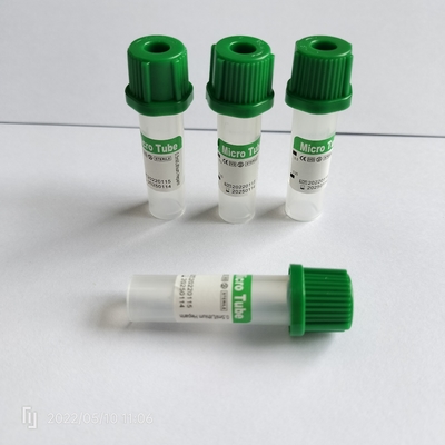 8*45mm Litio Heparina Mini Tubos Verde Micro Tubo sin vacío con tubo