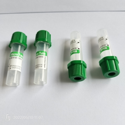 Tubo micro 0.5ml PP de la colección de la sangre de Vacuum de la heparina 8*45m m para no reutilizable