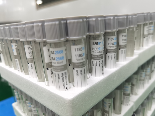 Vidrio de tubo del azúcar del tubo de la colección de la sangre del fluoruro de Grey Cap Vacuum Glucose Tube o ANIMAL DOMÉSTICO