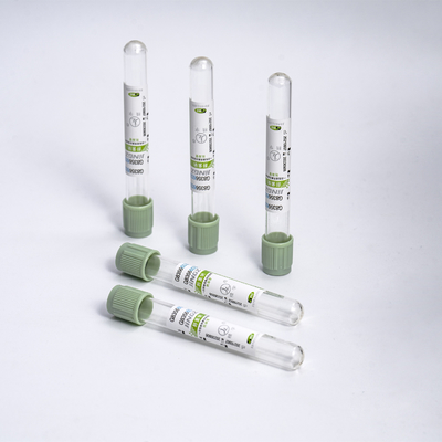 Plástico verde claro del vidrio del tubo 2-10ml de la colección de la muestra de sangre de la heparina del sodio