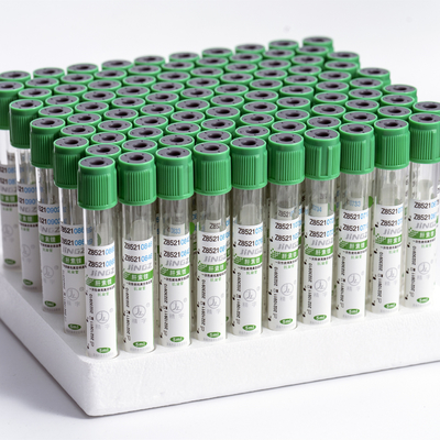 Vidrio de tubo de la colección de la sangre de la heparina del litio del vacío del casquillo o ANIMAL DOMÉSTICO verde