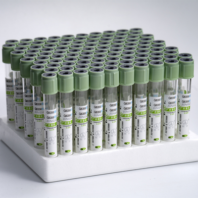 Tubo de la sangre del casquillo del verde de los tubos 2-10ml de la colección de la sangre de la heparina del sodio de la clínica