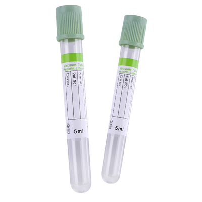 Tubo de la sangre del casquillo del verde de los tubos 2-10ml de la colección de la sangre de la heparina del sodio de la clínica