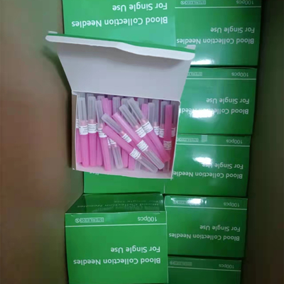 esterilización multi del gas del EO de la muestra de Pen Type Blood Collection Needle del rosa 18G