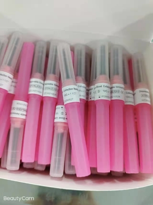 esterilización multi del gas del EO de la muestra de Pen Type Blood Collection Needle del rosa 18G