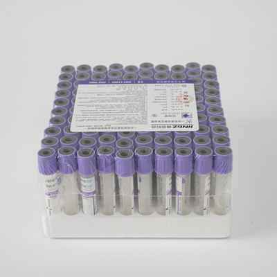 Etiqueta púrpura rociada del OEM de la botella del análisis de sangre del vidrio de K3edta Vacuum 2ml
