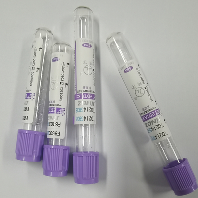 marca del CE del tubo de la colección de la sangre de Vial Glass Plastic Purple Top del EDTA de 2ml K2