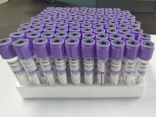 Tipo de papel adhesivo de la etiqueta del tubo del EDTA del cierre 2ml 3ml 4ml K2 de la lavanda