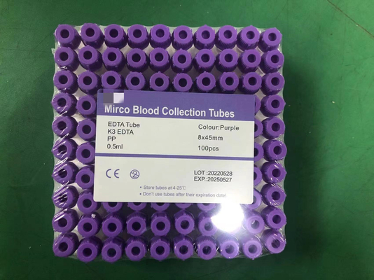 Tubos micro del EDTA de los recién nacidos 0.25ml para los accesorios médicos de la colección de la sangre del niño