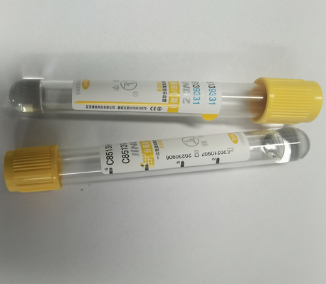 El tubo 6ml del separador del suero del top del oro del ANIMAL DOMÉSTICO coagula activador Vacuum 13*100m m