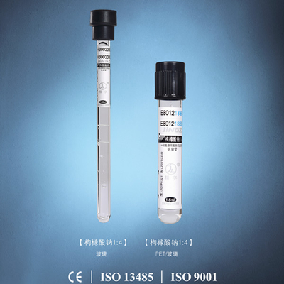 3,8% tubo de la colección de la sangre del citrato de sodio 1,28 ml