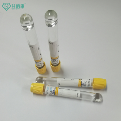Colección amarilla Vacuum de la sangre del tubo 16*100m m del activador del coágulo del gel del casquillo