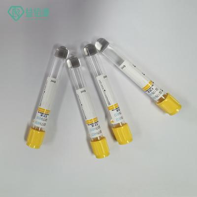 Colección amarilla Vacuum de la sangre del tubo 16*100m m del activador del coágulo del gel del casquillo