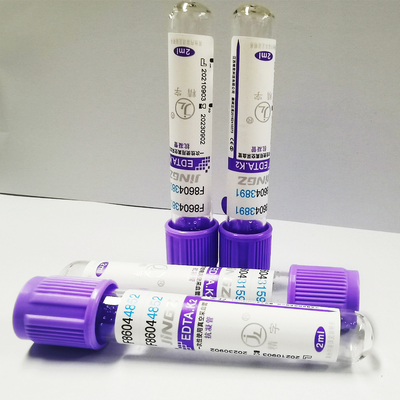 top Vacuum de la lavanda del tubo de la colección de la sangre del EDTA K3 de 13*75m m