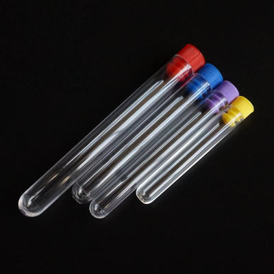 Tubos de la colección de la sangre del laboratorio del tubo de ensayo del plástico transparente 13*75m m 16*100m m