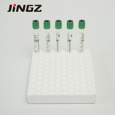 Tubo de recogida de sangre médica Pet / tubo de ensayo de heparina verde de vidrio