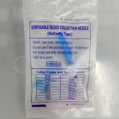 La vena estéril del cuero cabelludo de las agujas de la colección de la sangre venosa fija el grado médico azul 23G
