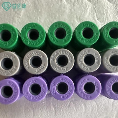 SAFEVAC cerró el tipo casquillo del tubo de la sangre con el tapón de goma que Dia.13mm montó el casquillo