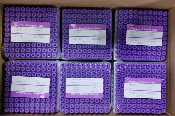 tubo micro de la colección de la sangre de la capacidad 0.5ml - 2 años de tiempo Mini Edta Tube del estante