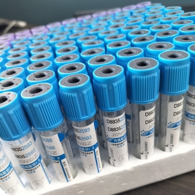 Tubo de recolección de sangre de citrato sódico azul claro con vidrio - 13 x 75 mm