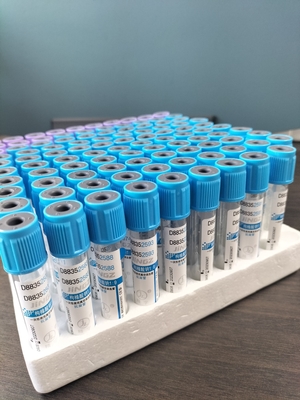Prueba de laboratorio de citrato de sodio de vacío de recolección de sangre PT tubo con tapa azul