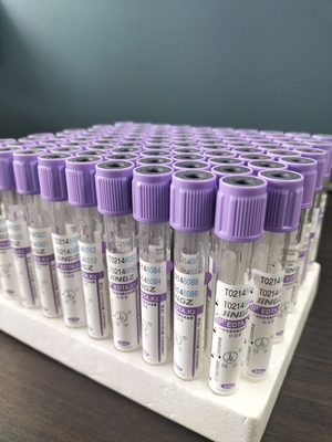 Tubo de vidrio K2 EDTA para 1ml-10ml Capacidad con etiqueta de tubo púrpura Color en material de vidrio