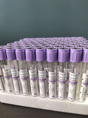 Aprobación CE Tubo K2 EDTA Tubo médico de capuchón superior púrpura Tipo 1ml-10ml