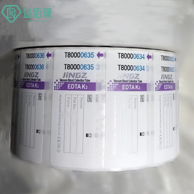 Etiquetas de los tubos de sangre Etiquetas de los tubos EDTA Adhesivos de los tubos de recolección de sangre