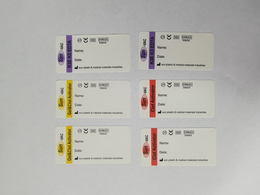 Alta durabilidad Colección de sangre médica estándar Lebels a prueba de agua