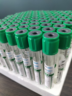 Capullo verde 2 ml-10 ml tubo de heparina de sodio para tubo de ensayo de recolección de sangre médica