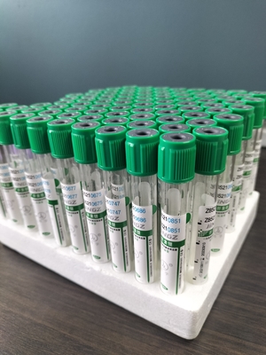 Capullo verde 2 ml-10 ml tubo de heparina de sodio para tubo de ensayo de recolección de sangre médica