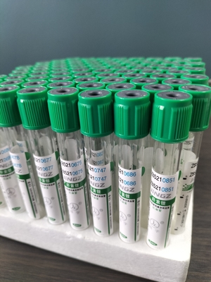 Capullo verde 2 ml-10 ml tubo de heparina de sodio para tubo de ensayo de recolección de sangre médica