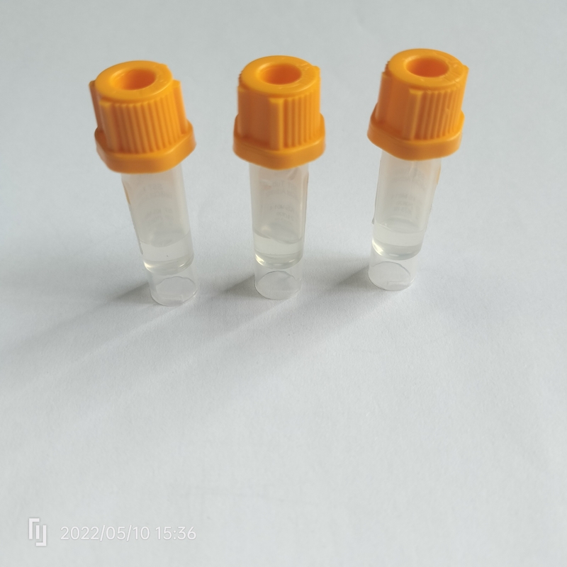 Tubos amarillos bioquímicos de la sangre del separador del gel de los PP 0.5ml de los tubos de la colección de la sangre del casquillo