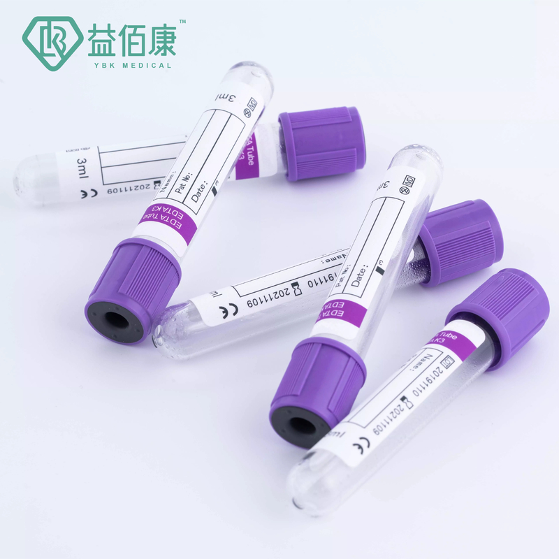 Tubo de vacío de cristal de los frascos 3ml 13*75m m de la muestra de sangre del EDTA K3 con marca del OEM