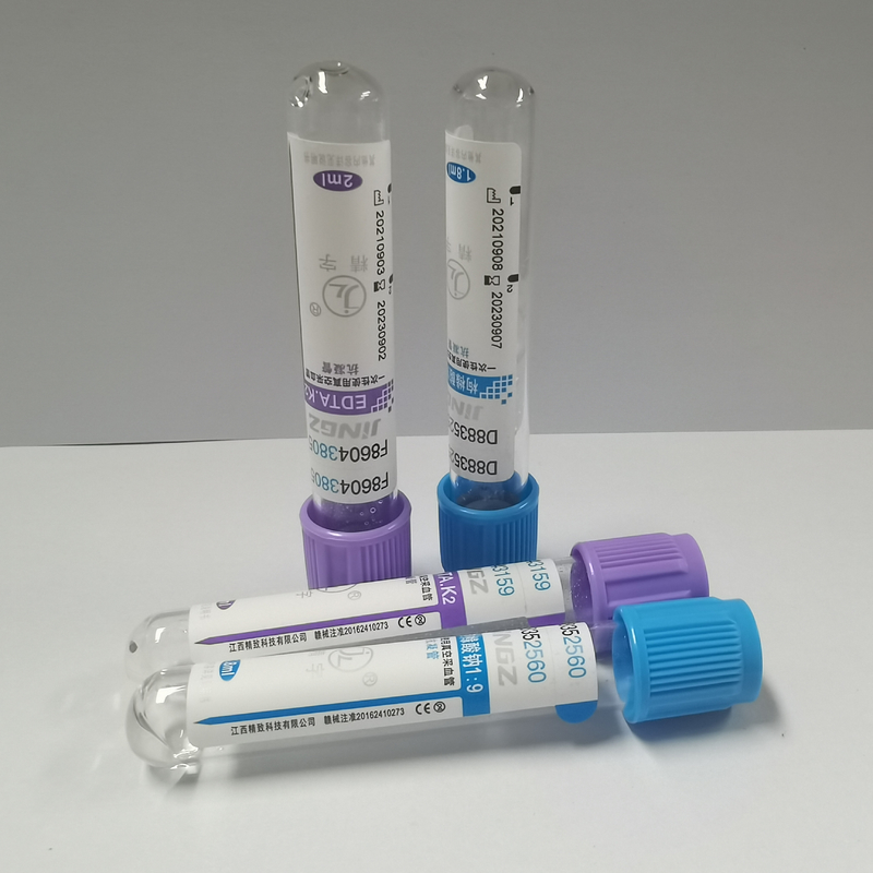 Tipo de papel adhesivo de la etiqueta del tubo del EDTA del cierre 2ml 3ml 4ml K2 de la lavanda