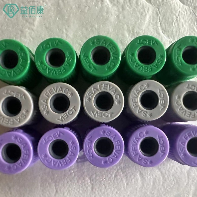 SAFEVAC cerró el tipo casquillo del tubo de la sangre con el tapón de goma que Dia.13mm montó el casquillo