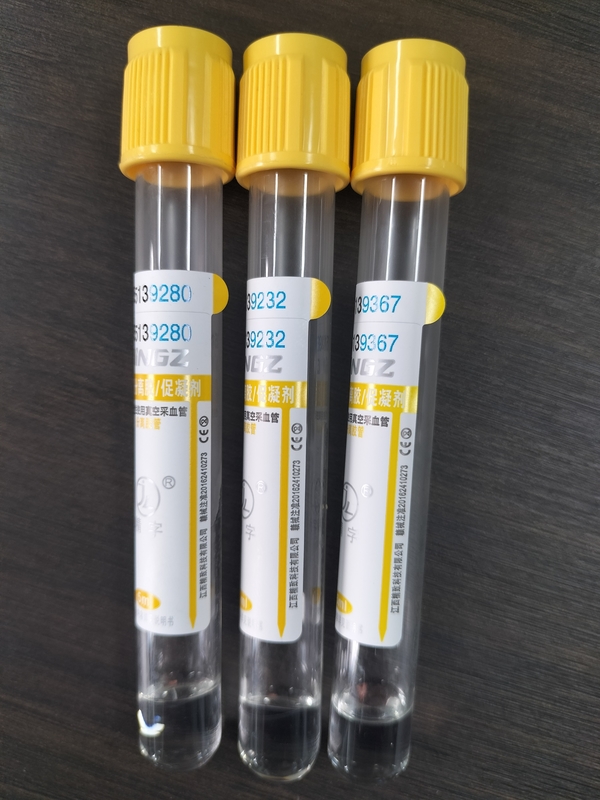 Tubo de gel amarillo médico para laboratorios clínicos Activador de coágulos de gel Tubo de recolección de sangre