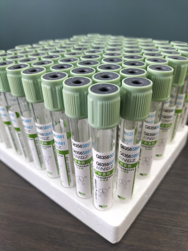 tubo médico para la recolección de sangre 2 ml-10 ml tubo de análisis de sangre de tapa verde claro con tapa de presión